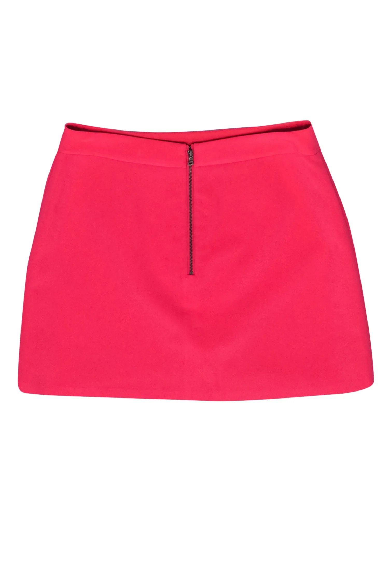 Alice & Olivia - Hot Pink Faux Wrap Miniskirt w/ Zipper Accents Sz 10