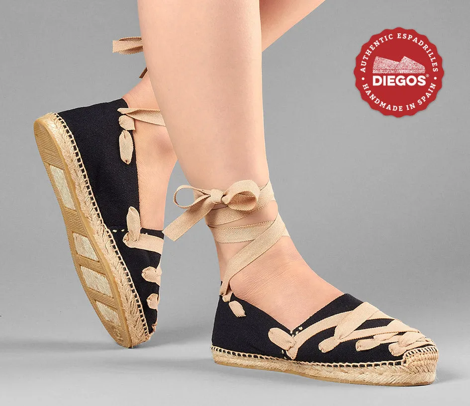 Black Pamplona espadrilles