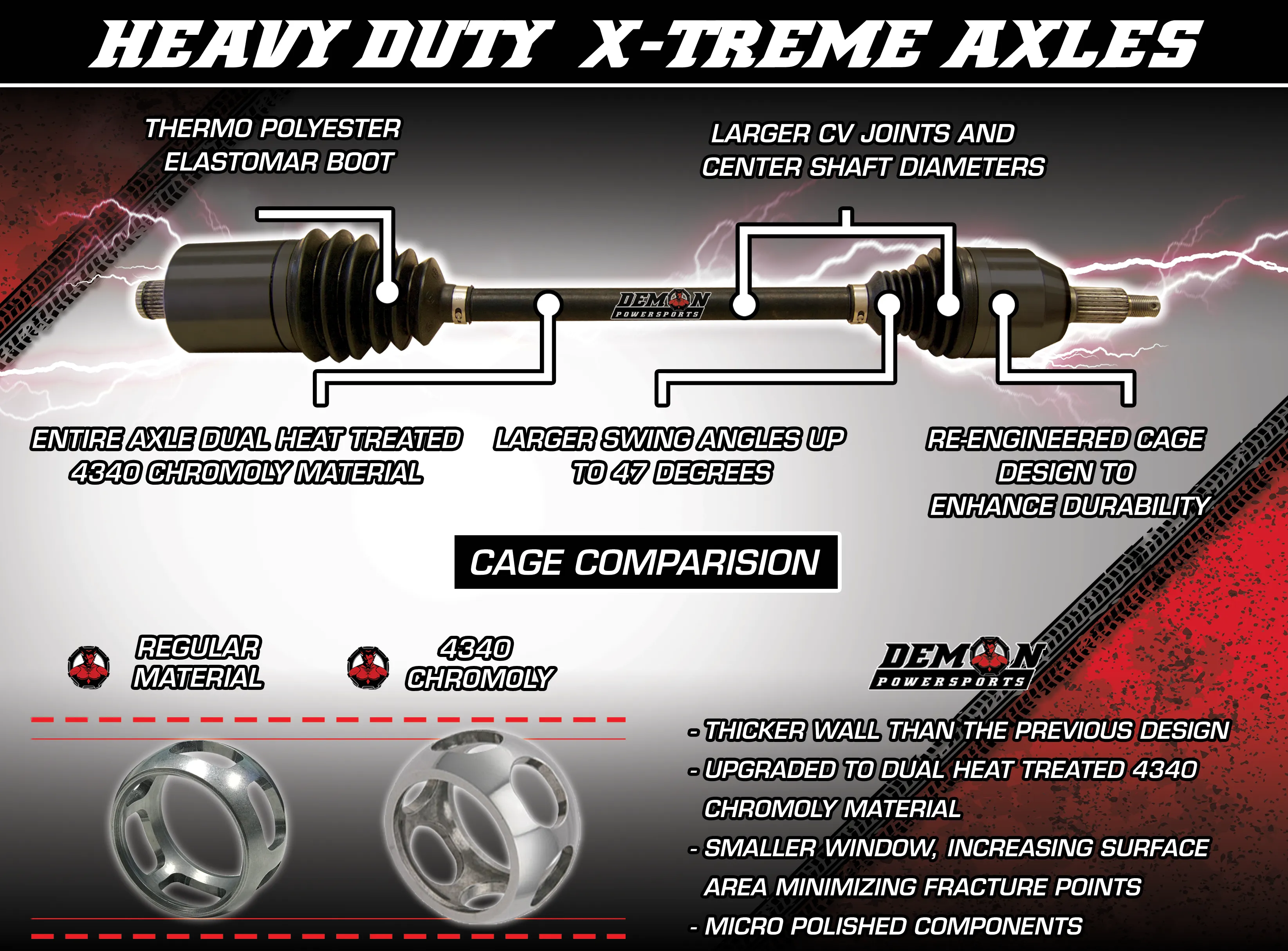 DEMON AXLES - Polaris RZR PRO XP X-Treme HD Axles