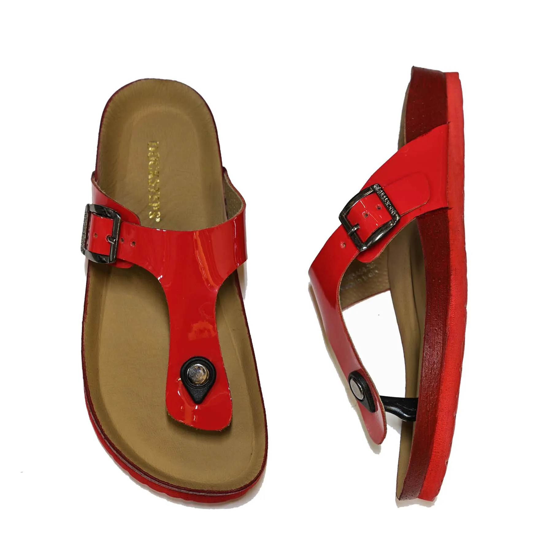 Docksteps Women's Red Patent Leather Thongs DSE105458
