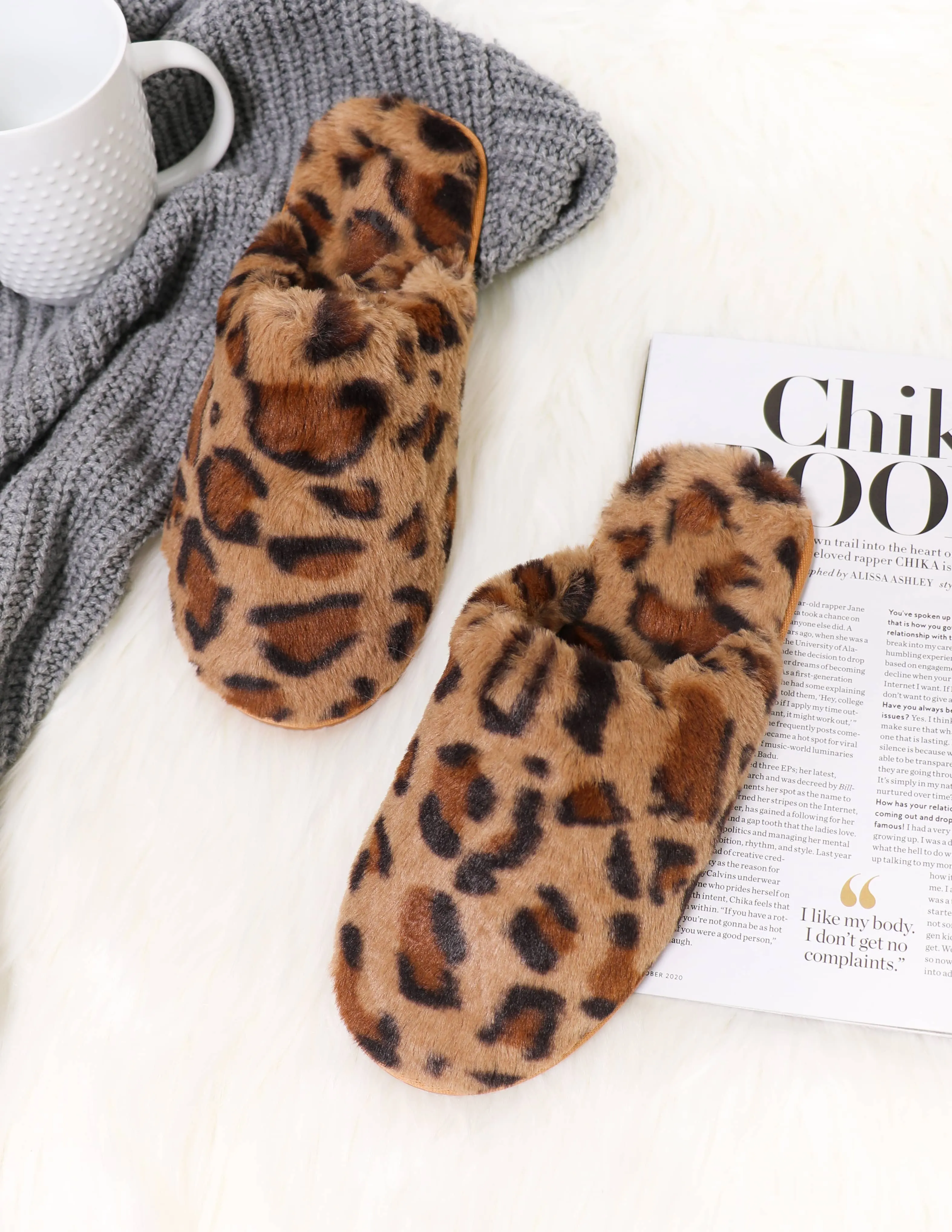 FUZZY WUZZY SLIPPER - Leopard