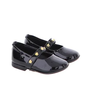 Girls Black Patent Leather Ballerinas