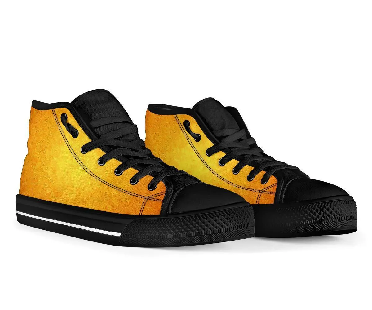 High Top Sneakers - Orange | Custom High Top Shoes, Patterned High Top Sneakers, High Top Sneakers for Women, Unisex Shoes