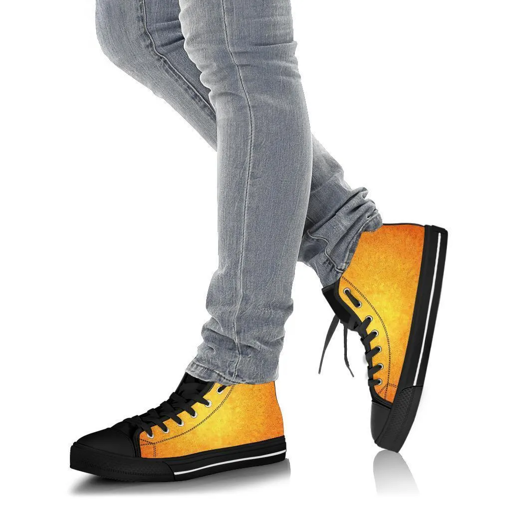 High Top Sneakers - Orange | Custom High Top Shoes, Patterned High Top Sneakers, High Top Sneakers for Women, Unisex Shoes