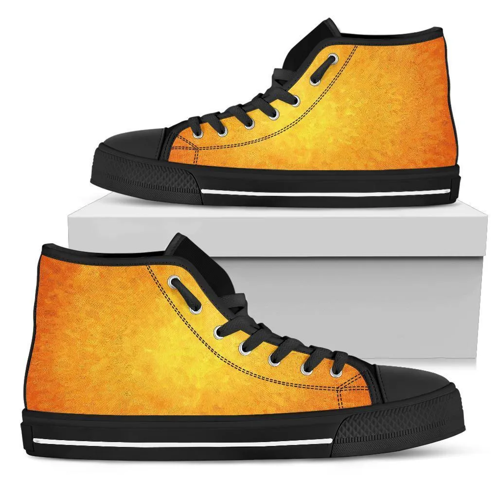 High Top Sneakers - Orange | Custom High Top Shoes, Patterned High Top Sneakers, High Top Sneakers for Women, Unisex Shoes