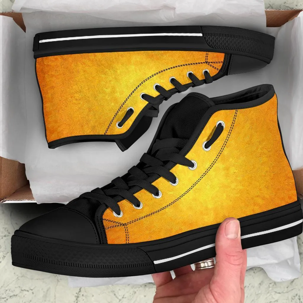 High Top Sneakers - Orange | Custom High Top Shoes, Patterned High Top Sneakers, High Top Sneakers for Women, Unisex Shoes