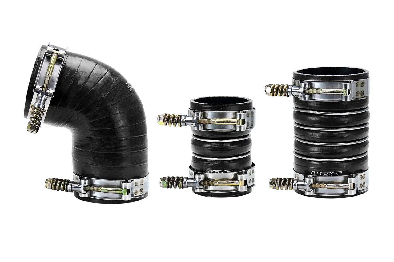 HPS Silicone Intercooler Hoses Chevy Silverado 2500/3500 6.6L Duramax Diesel (06-10) [High Temp Aramid Reinforced Boots Kit] Orange or Black