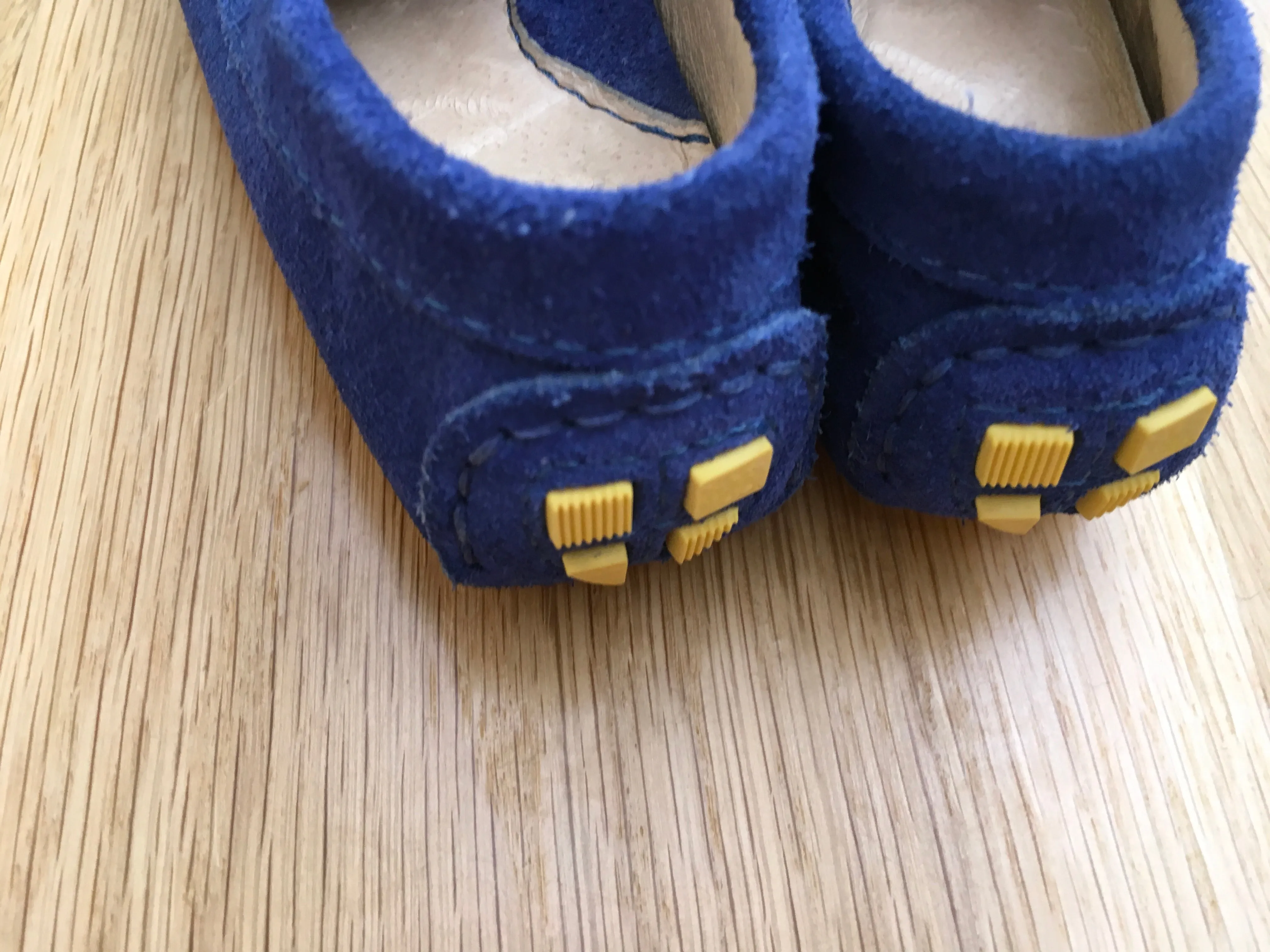 JACADI Blue Leather Shoes Loafers Moccasins Size 27 Boys Children