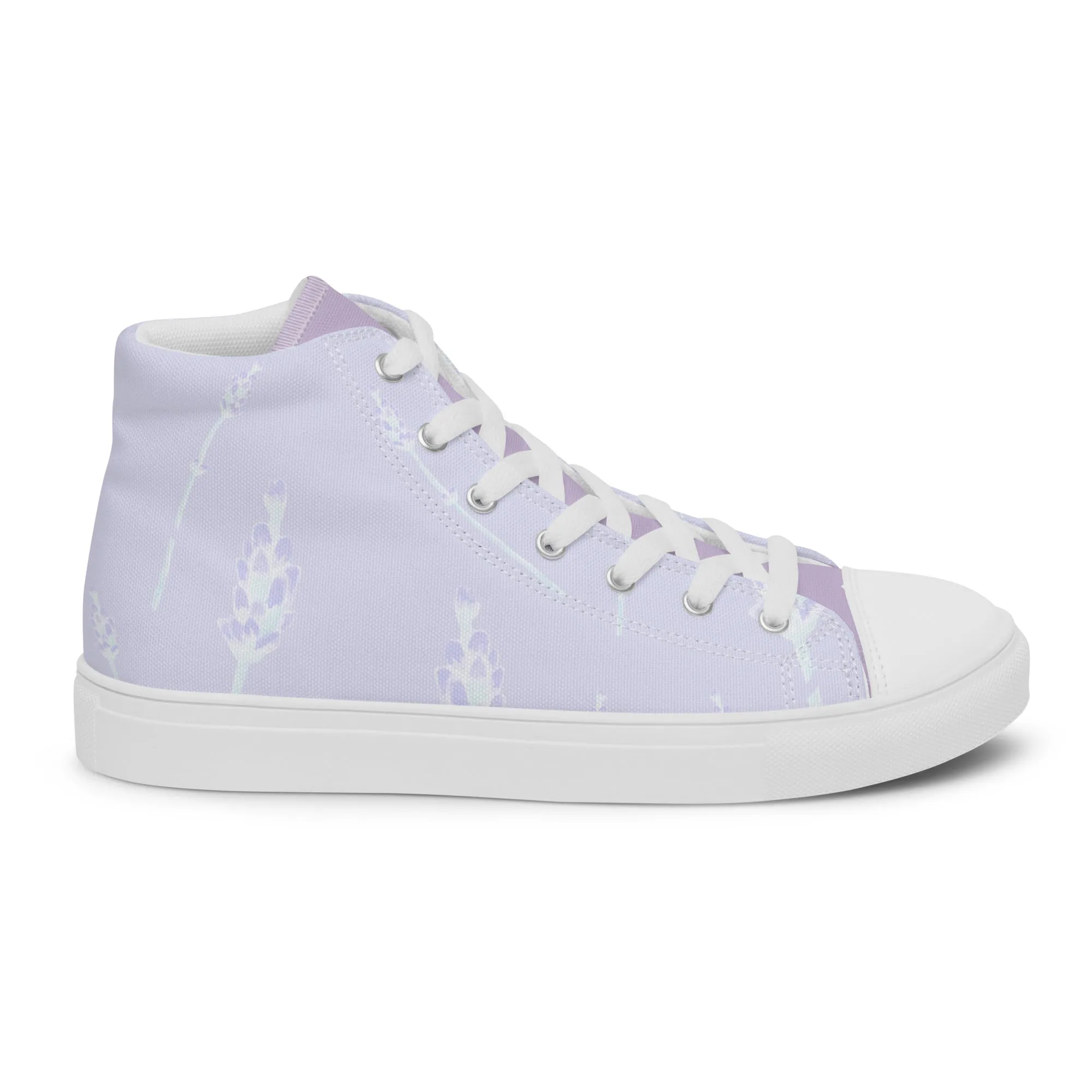 Lavander Field - Women's High top Canvas Sneakers