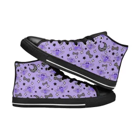 Magical Kawaii Spooky Bats Purple Men’s High Top Sneakers