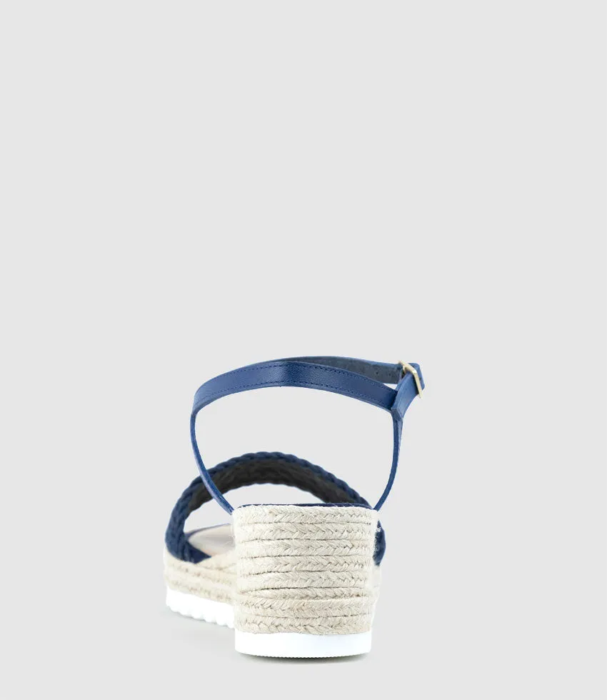 MARTINA Woven Front Espadrille in Navy