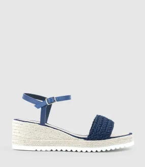 MARTINA Woven Front Espadrille in Navy