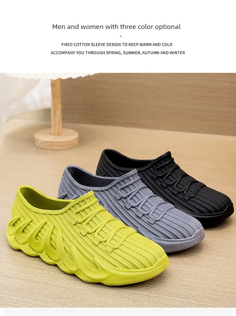 Men's Low Ankle Rain Boots Waterproof Non-Slip Short Rubber Shoes