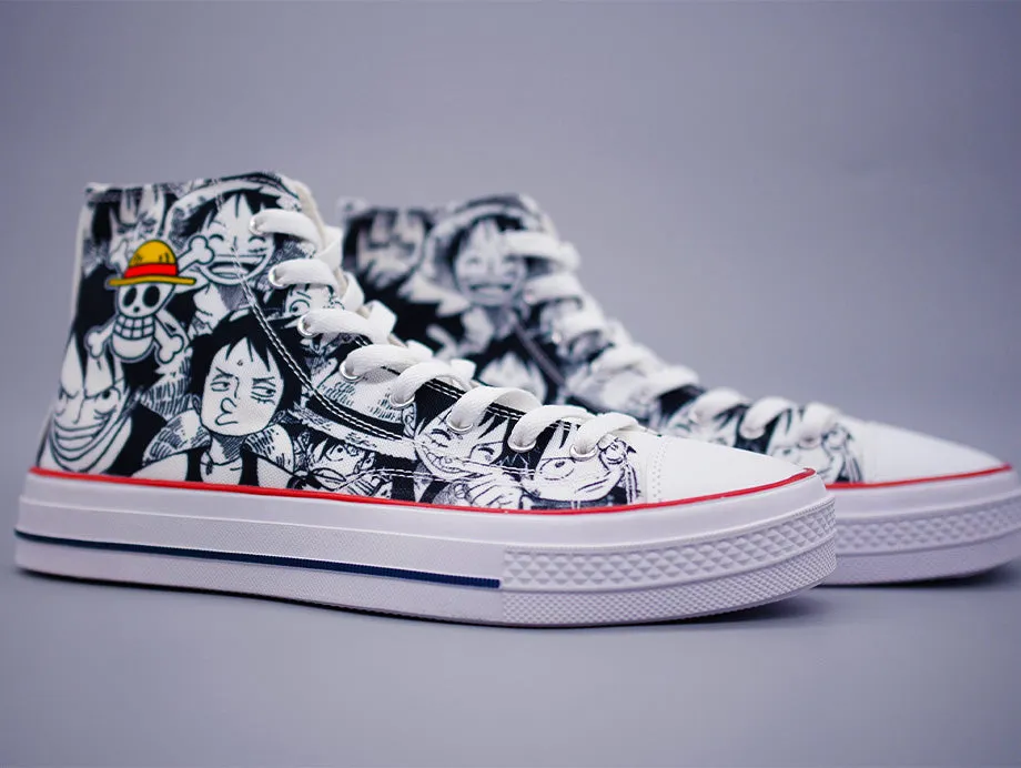 Monkey D. Luffy High Top Canvas Sneakers - One Piece