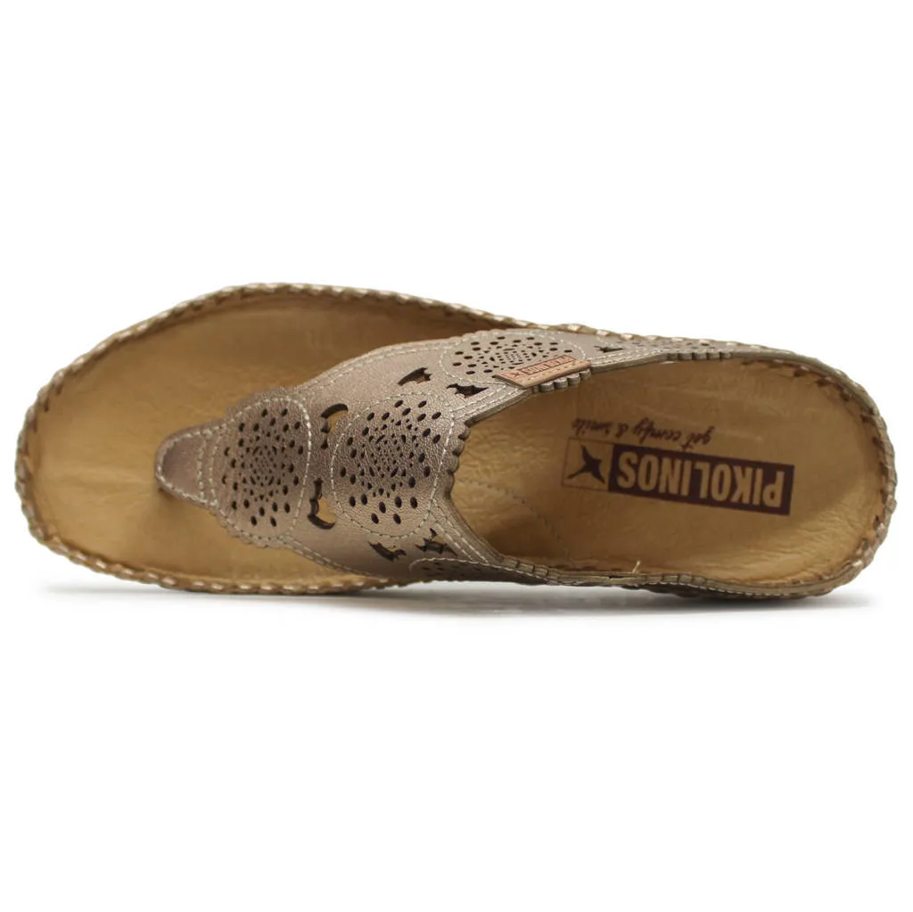 Pikolinos Marina W1C Leather Women's Toe Post Wedge Sandals