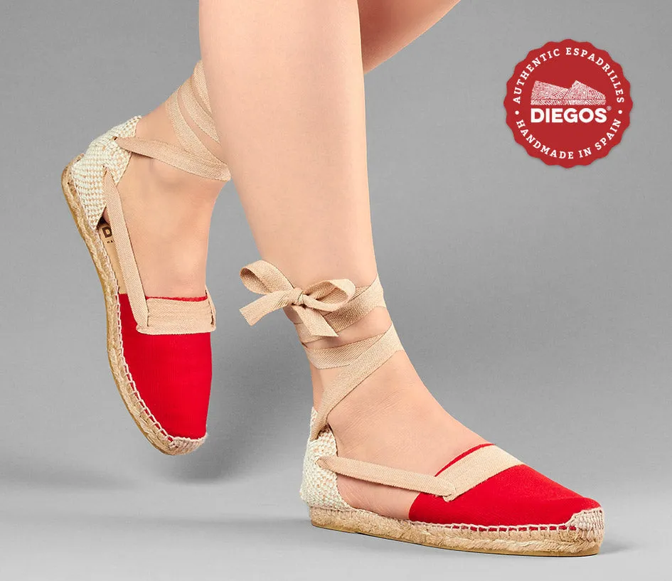 Red flat Lola Basque espadrilles