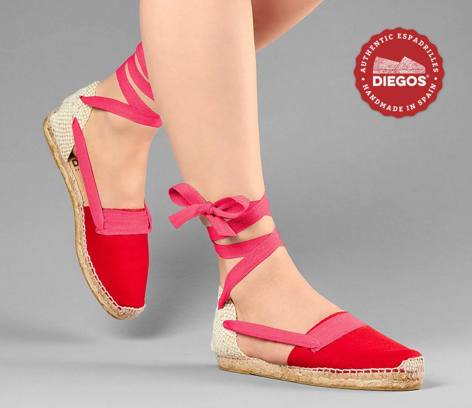 Red flat Lola Basque espadrilles