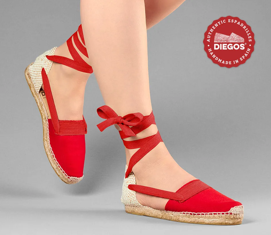 Red flat Lola Basque espadrilles