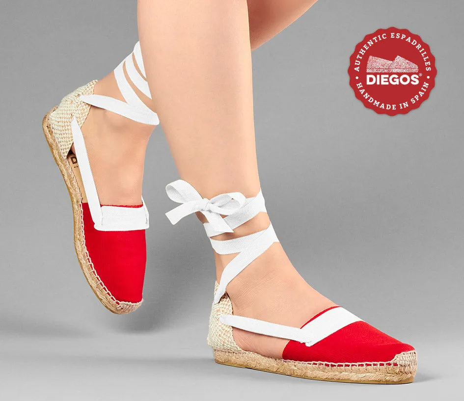 Red flat Lola Basque espadrilles
