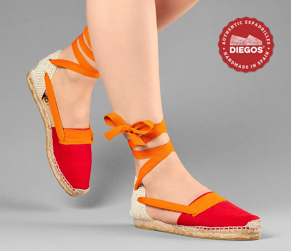 Red flat Lola Basque espadrilles