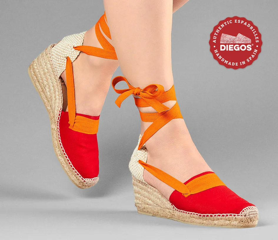 Red Lola high wedge Basque espadrilles