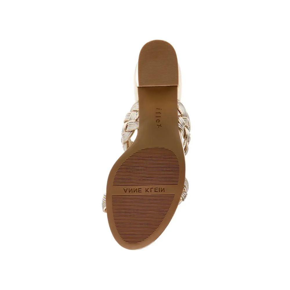 Reggie Silver Gold Braided Anne Klein Dress Sandals