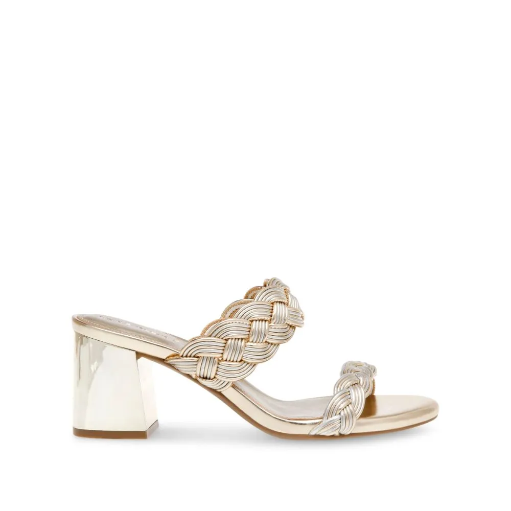 Reggie Silver Gold Braided Anne Klein Dress Sandals