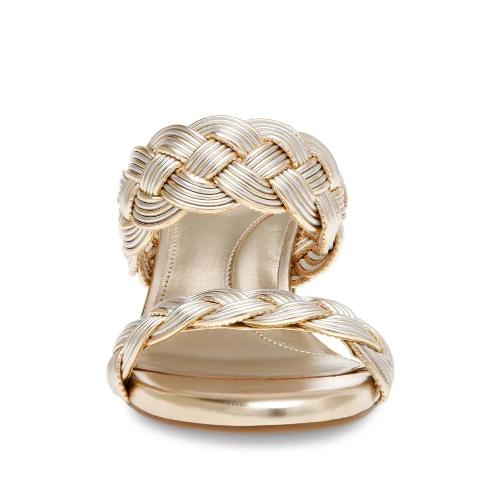 Reggie Silver Gold Braided Anne Klein Dress Sandals