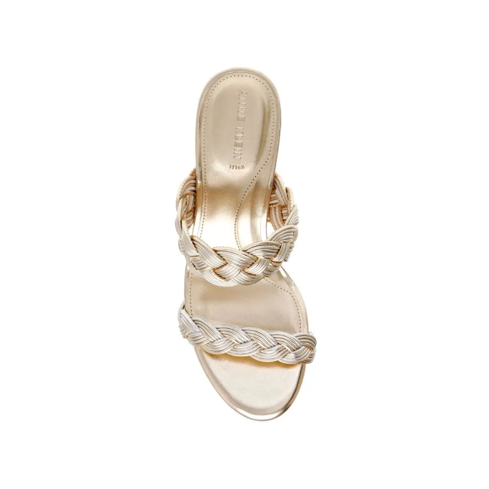 Reggie Silver Gold Braided Anne Klein Dress Sandals