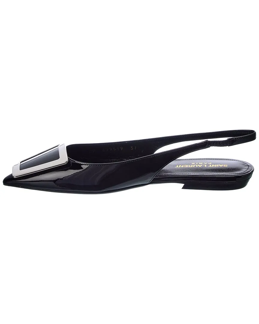 Saint Laurent Vivi Bow Patent Slingback Flat
