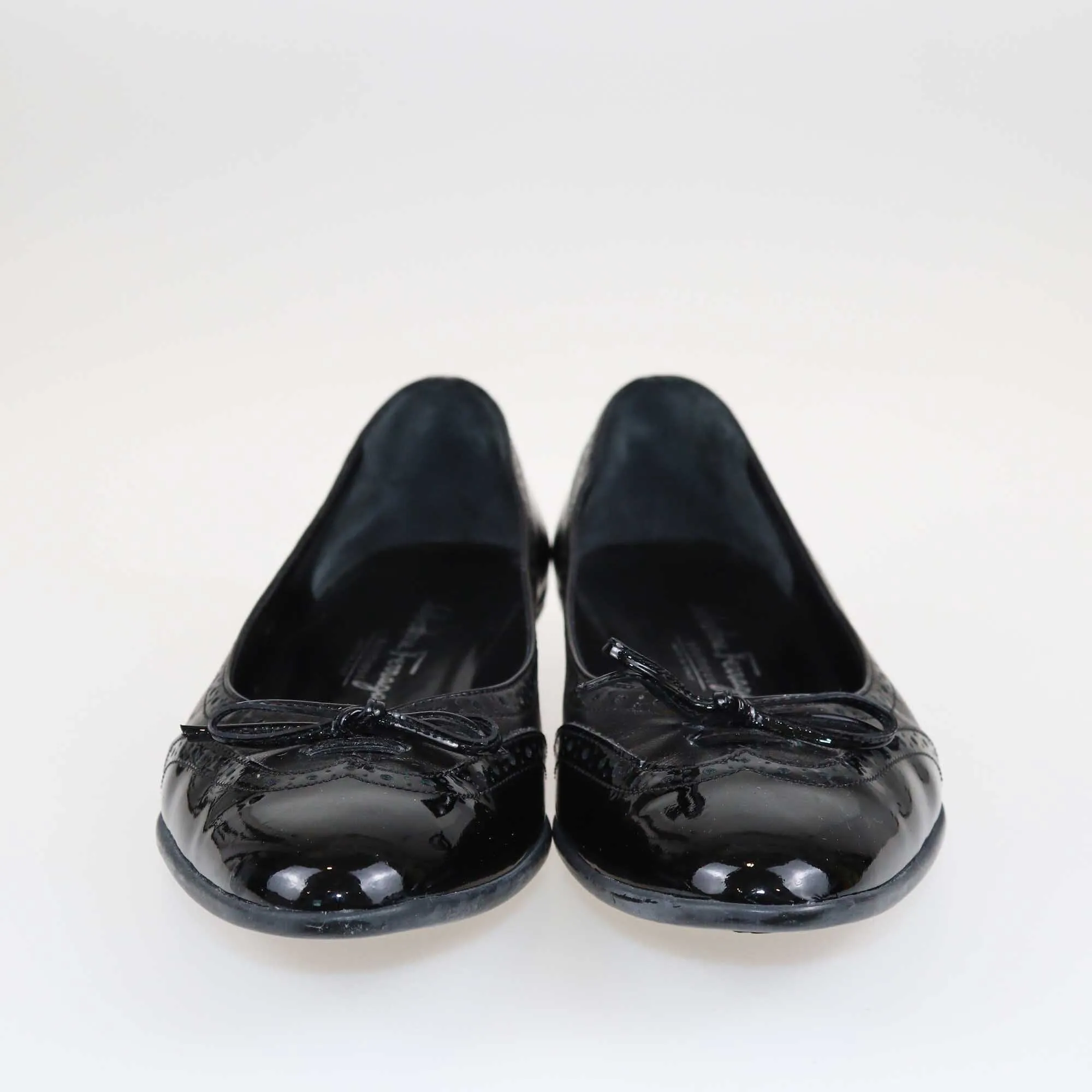 Salvatore Ferragamo Black Bow Ballet Flats