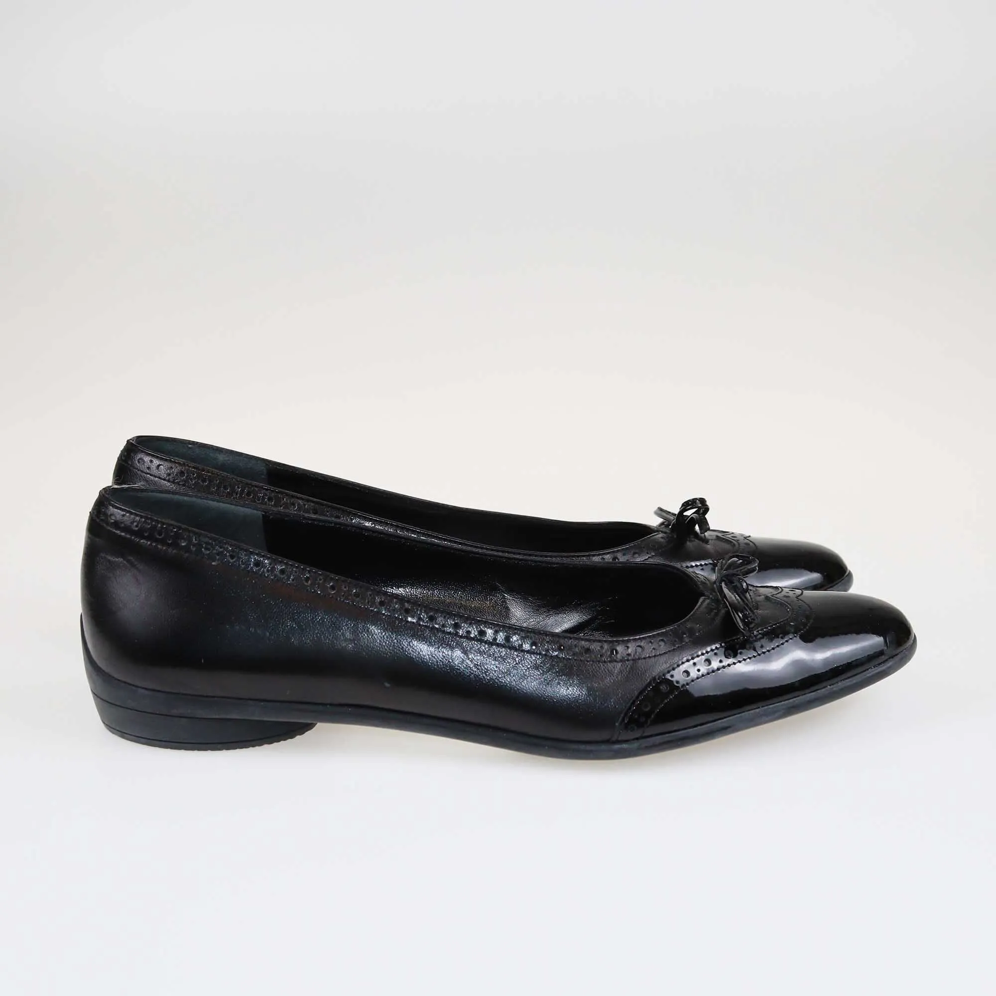 Salvatore Ferragamo Black Bow Ballet Flats