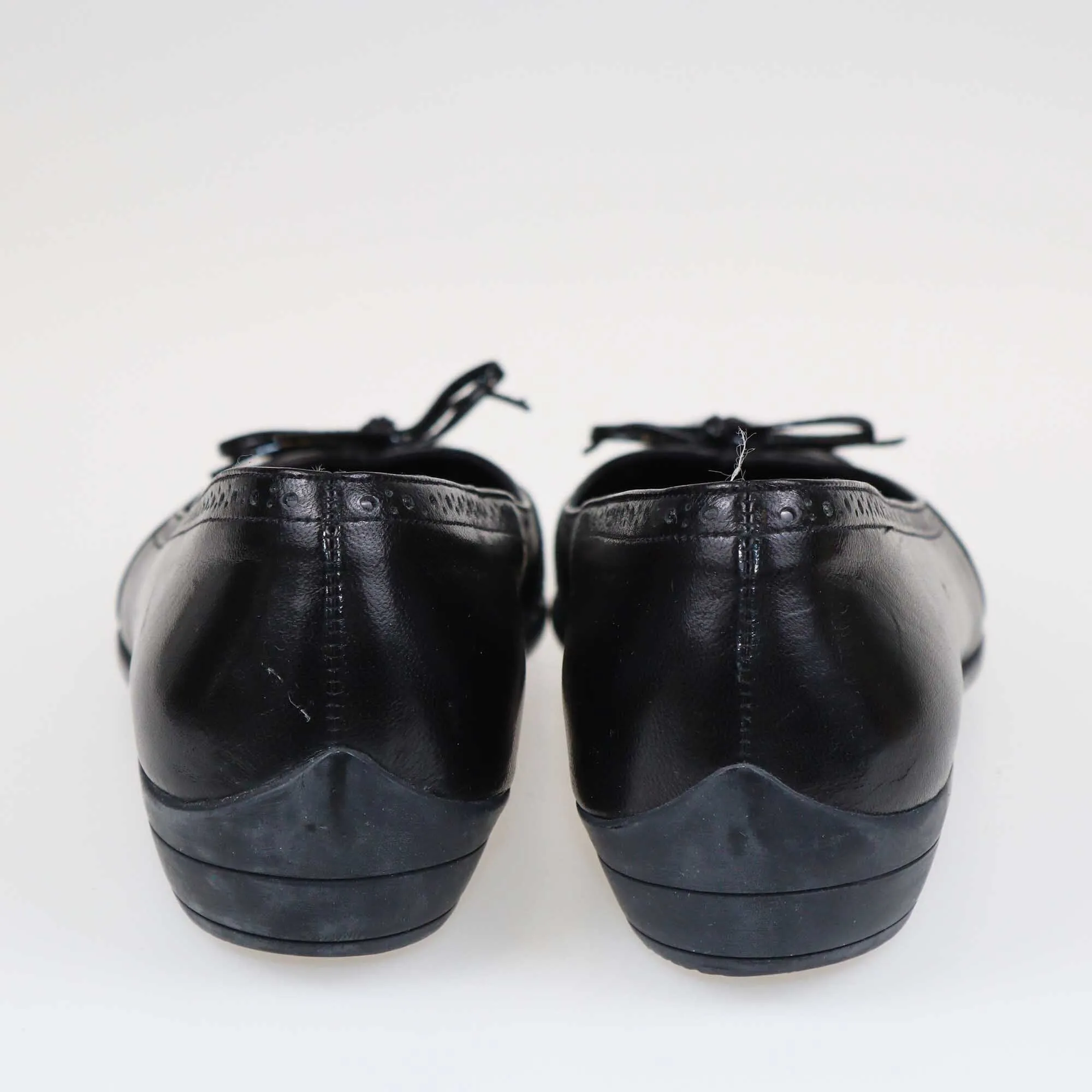 Salvatore Ferragamo Black Bow Ballet Flats