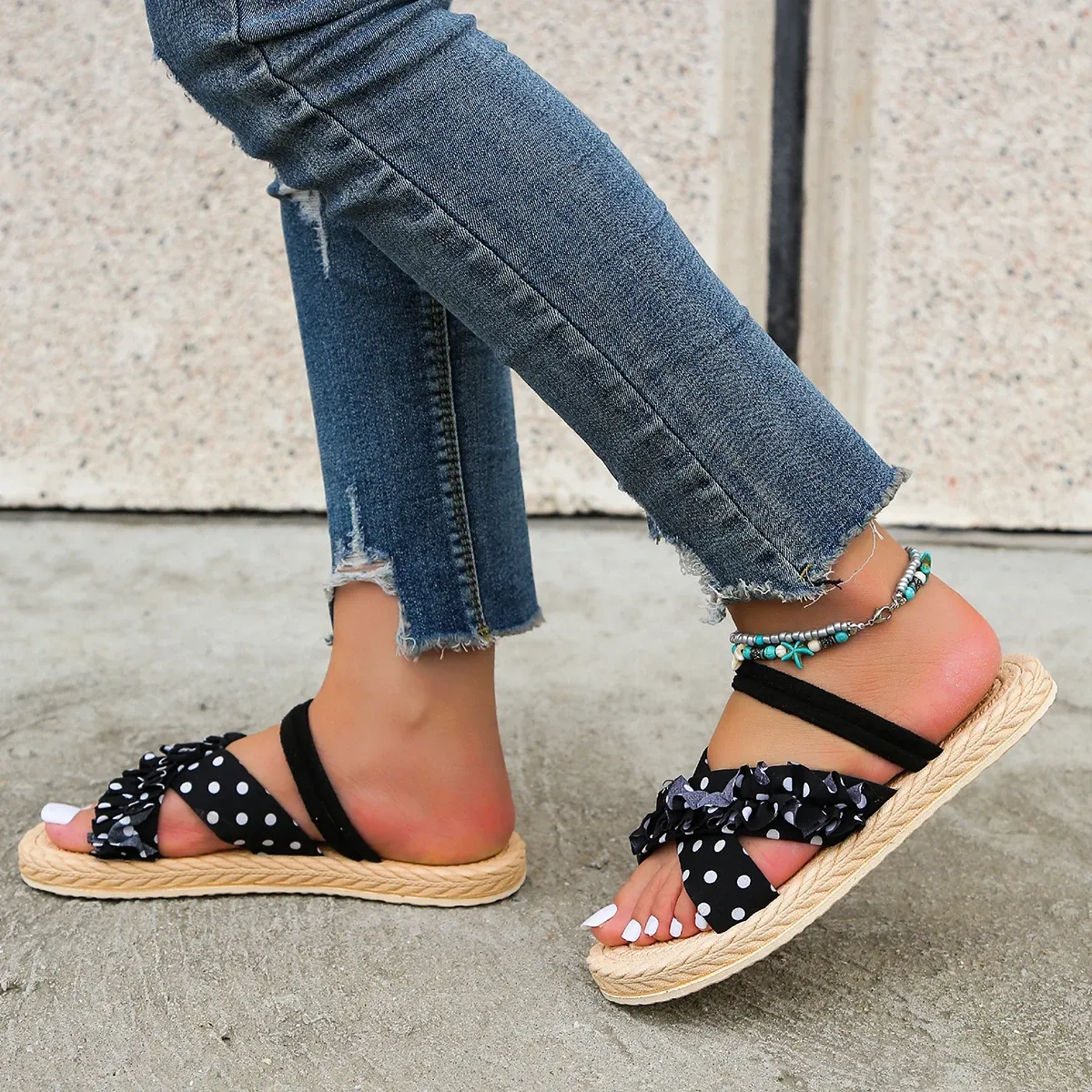 Simple Sandals Flat Bottom Comfy Shoes