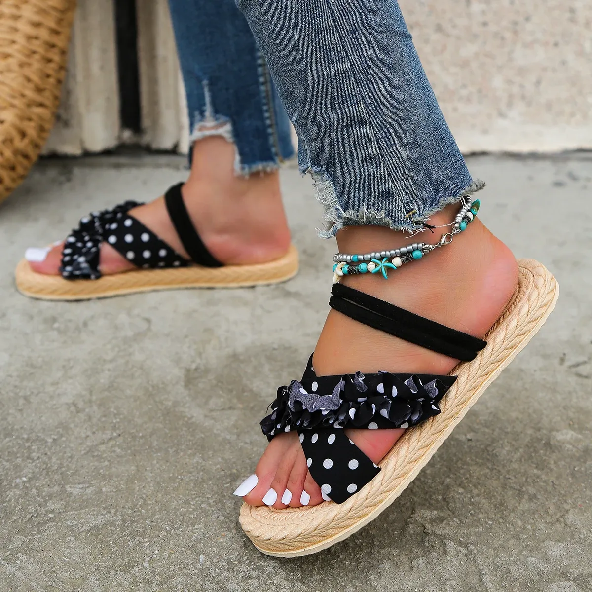 Simple Sandals Flat Bottom Comfy Shoes