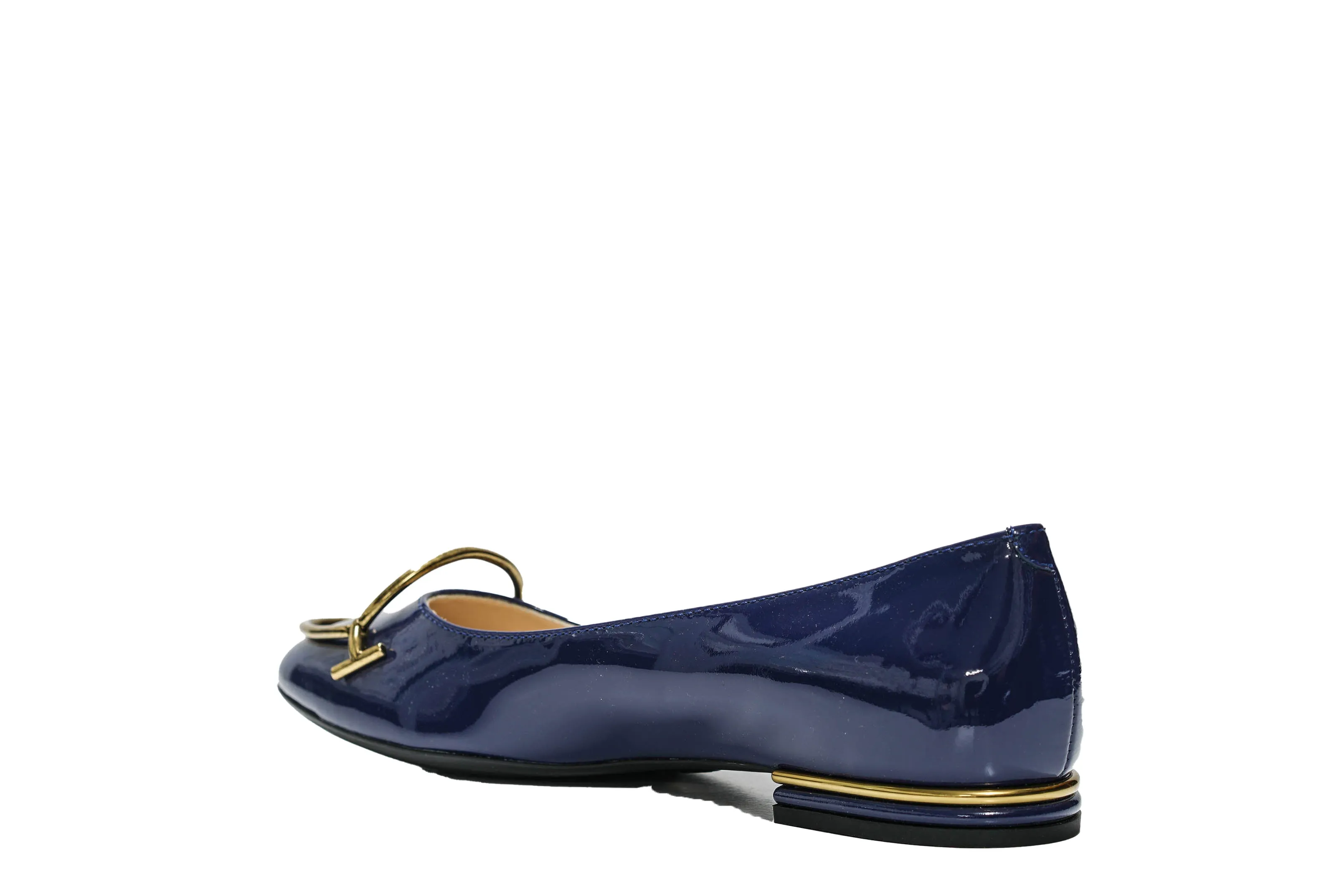 Tod's Women's Ink Patent Buckle Ballerina Flat BOAT50 - 40%OFF