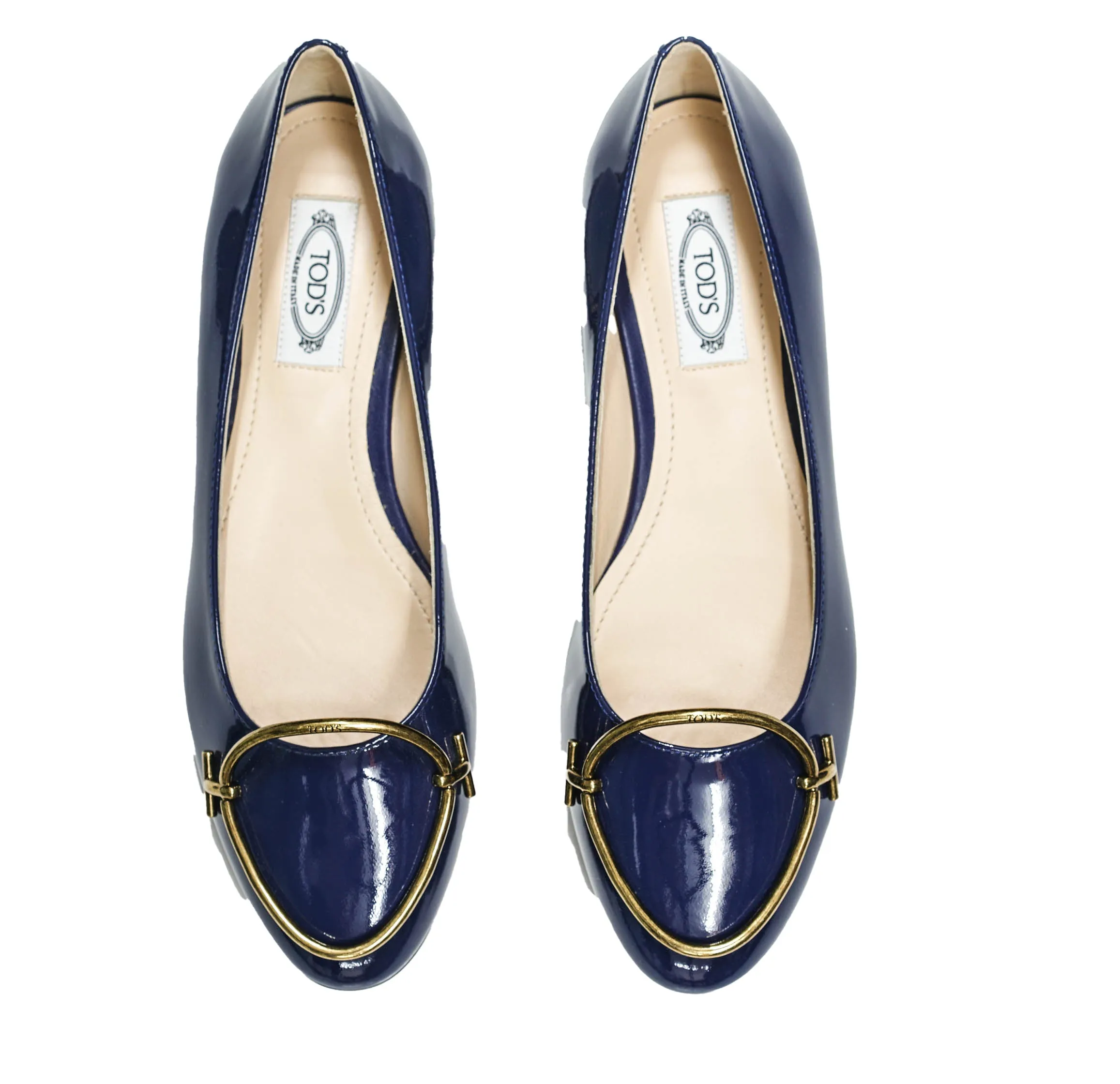 Tod's Women's Ink Patent Buckle Ballerina Flat BOAT50 - 40%OFF