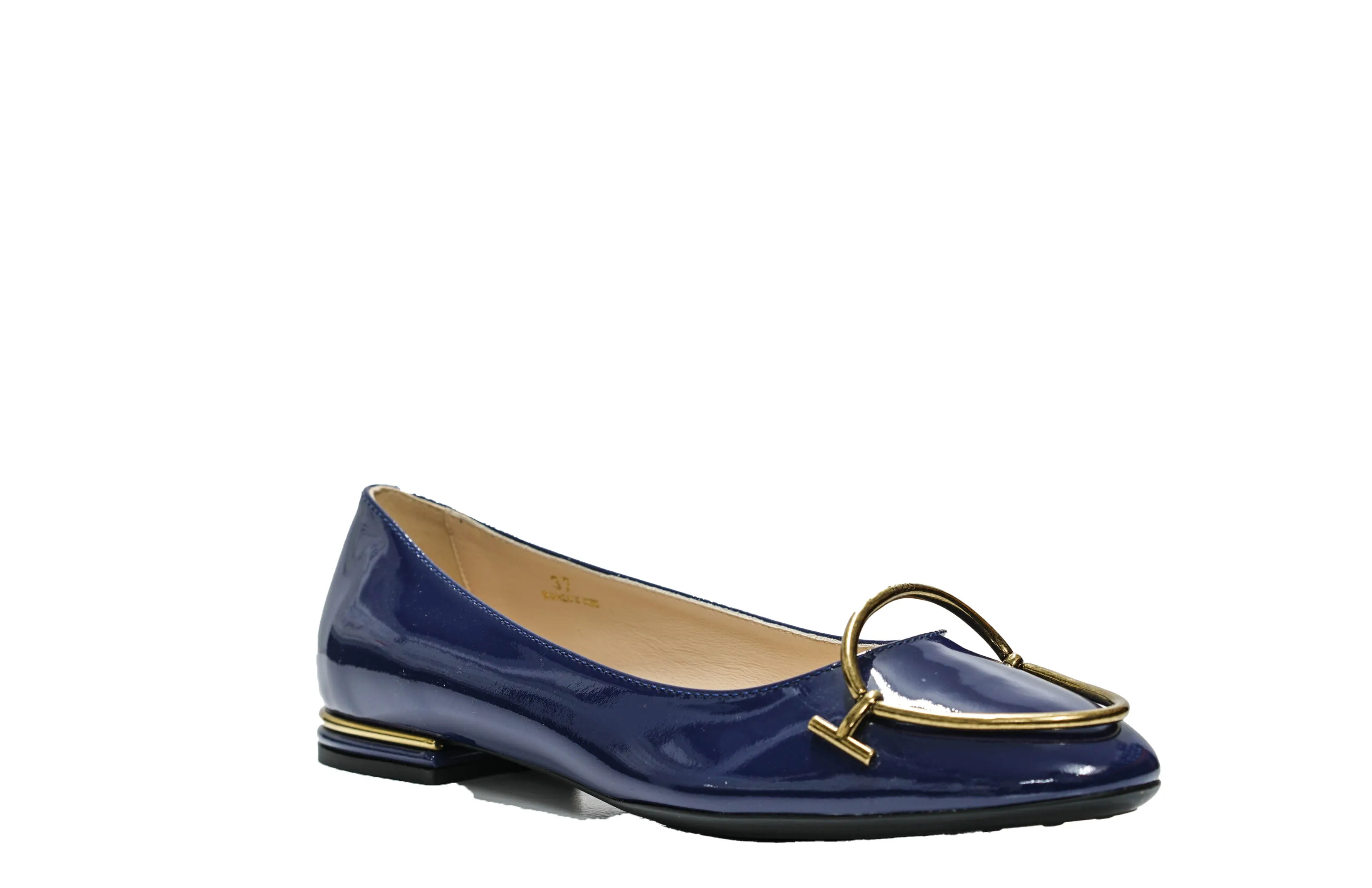 Tod's Women's Ink Patent Buckle Ballerina Flat BOAT50 - 40%OFF