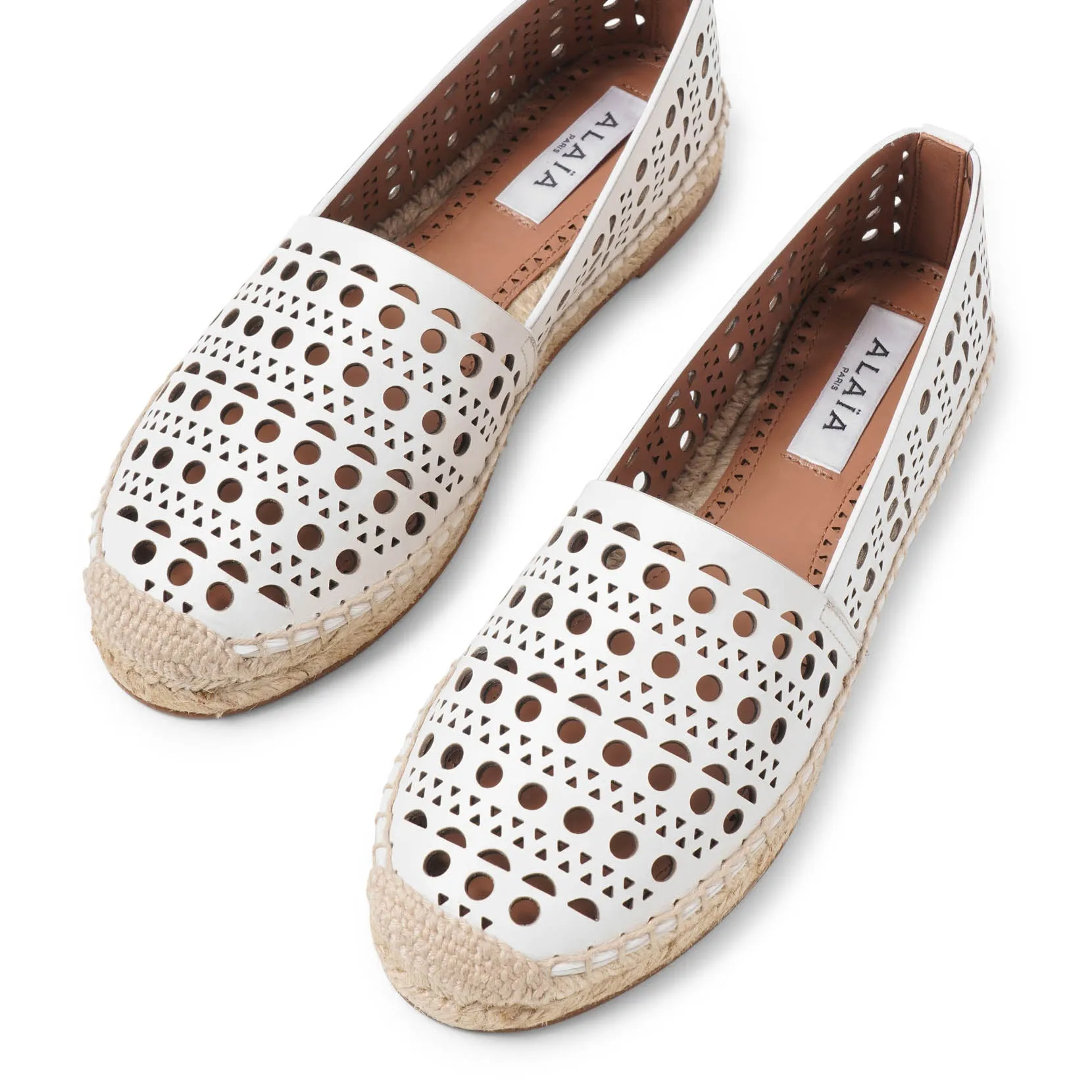 Vienne white leather espadrilles