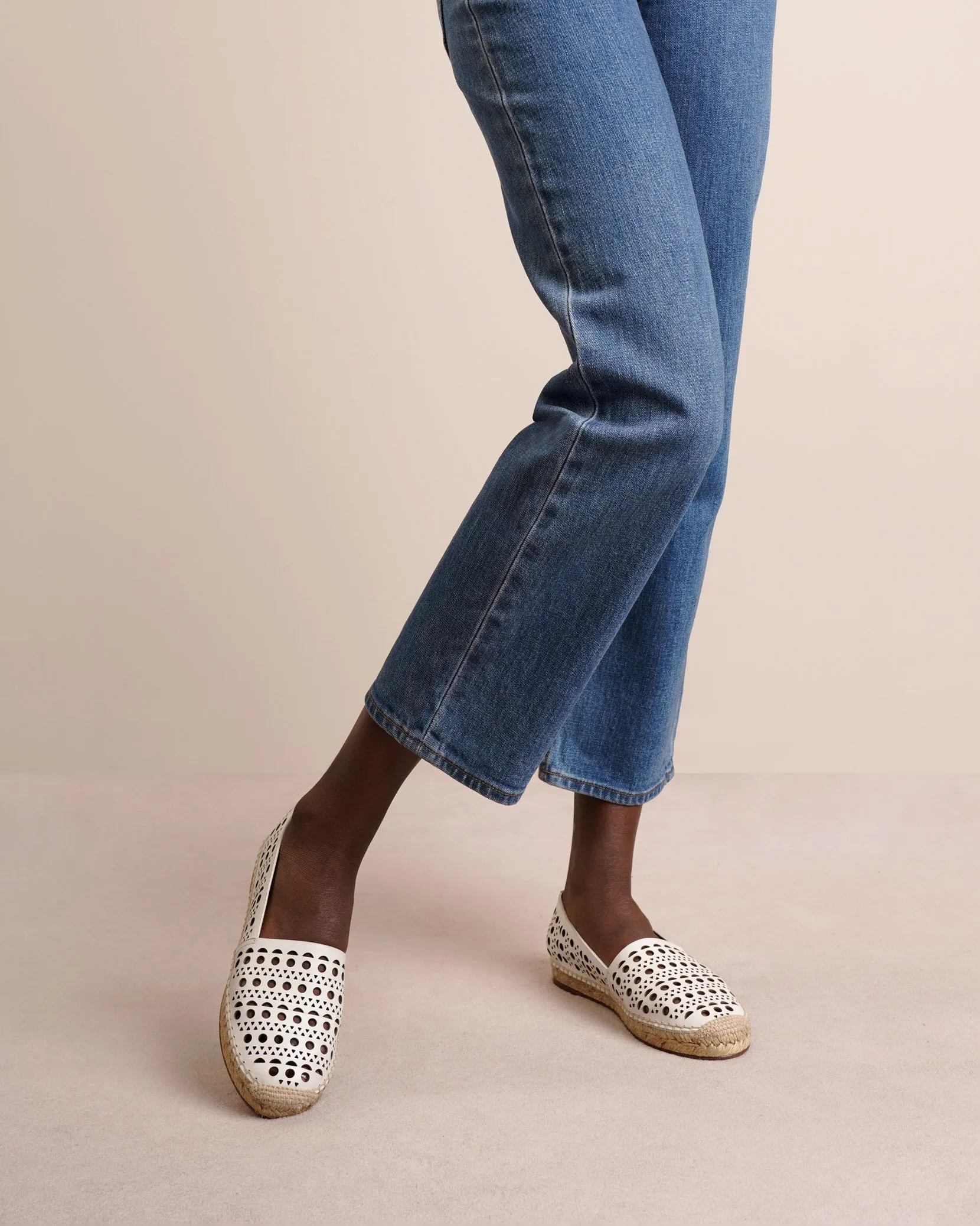 Vienne white leather espadrilles