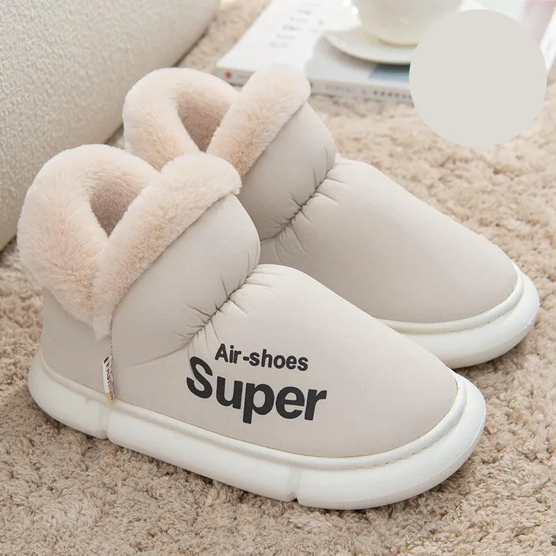 Warm Plush Fleece High Back Slippers – Cozy Winter House Shoes