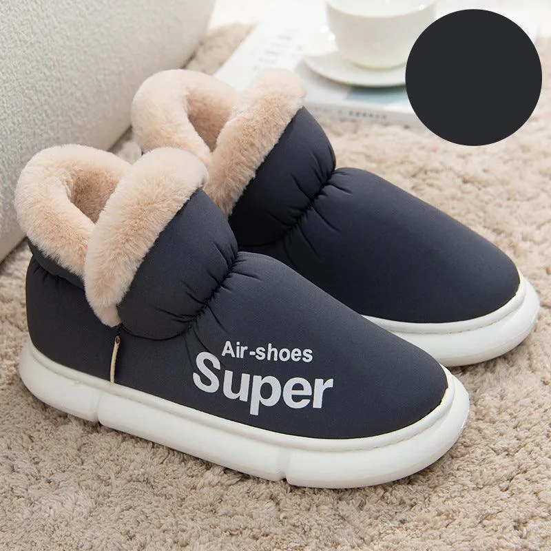 Warm Plush Fleece High Back Slippers – Cozy Winter House Shoes