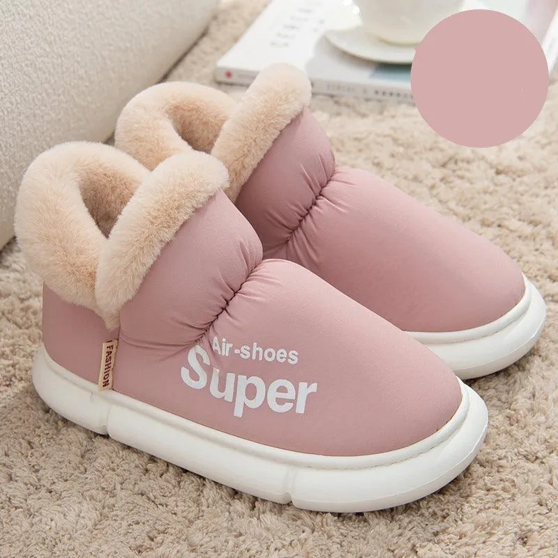 Warm Plush Fleece High Back Slippers – Cozy Winter House Shoes
