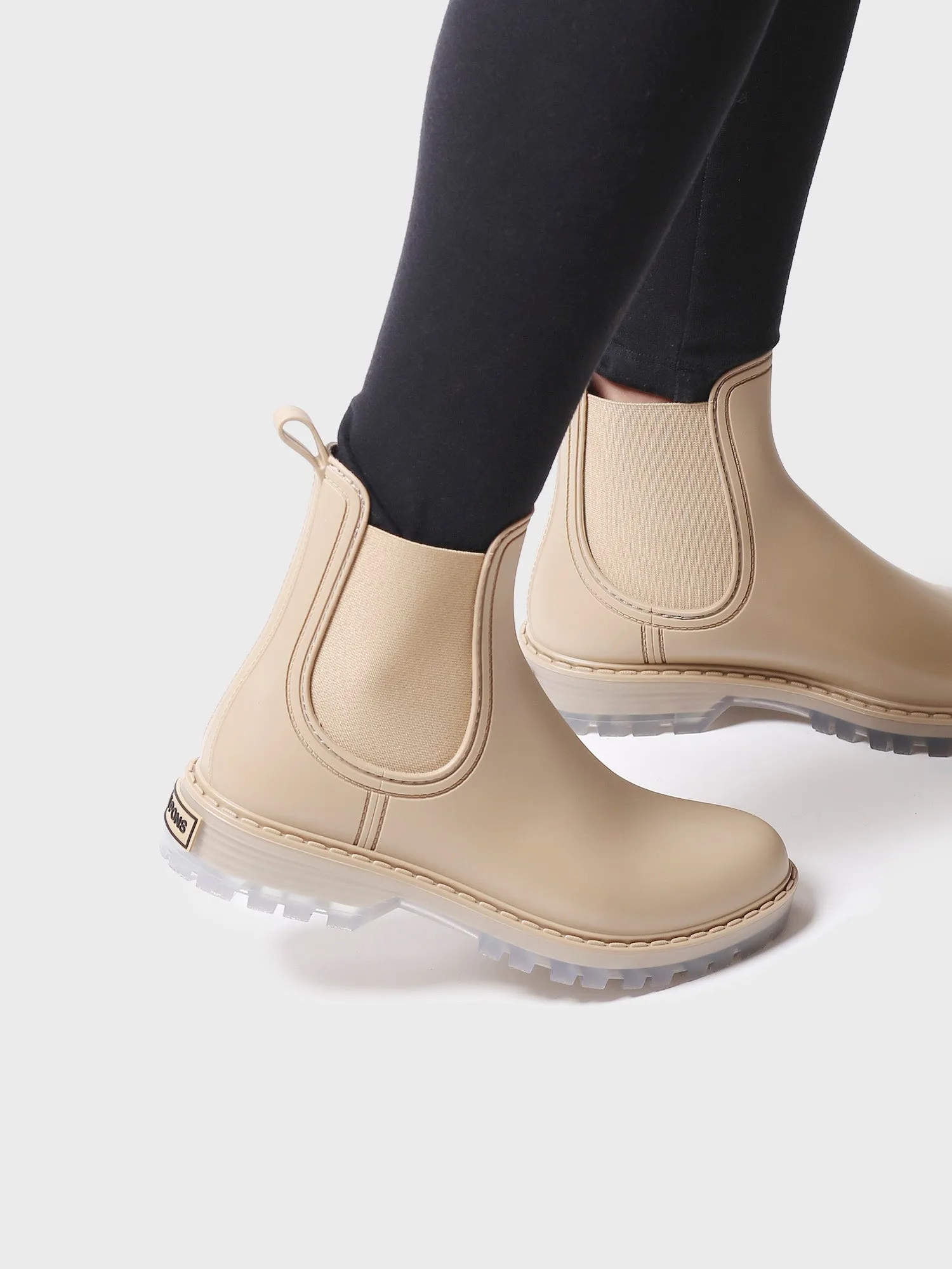Women's Chelsea-style Waterproof Ankle boot in Beige - CONEY