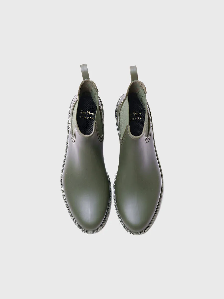 Women's Chelsea-style Waterproof Ankle boot in Khaki - CONEY