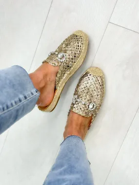 Zelda Crystal Detail Woven Espadrilles Zelda Crystal Detail Woven Espadrilles